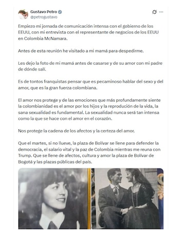 Este fue el mensaje publicado