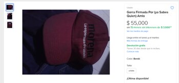La gorra alcanza un precio