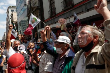 Una protesta en el centro