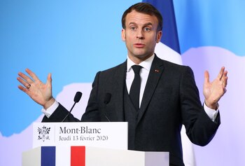 Emmanuel Macron en una conferencia