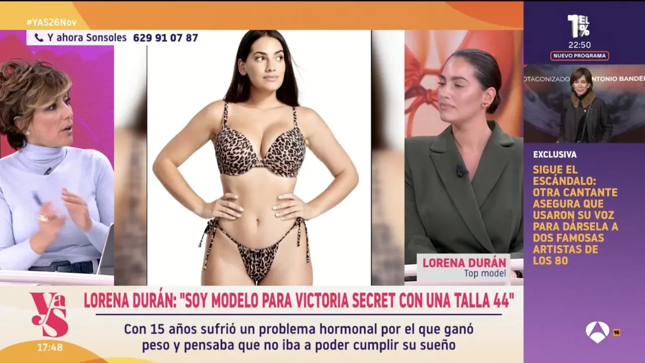 Sonsoles Ónega y la modelo Lorena Durán (ATRESMEDIA).