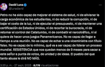 David Luna criticó la gestión