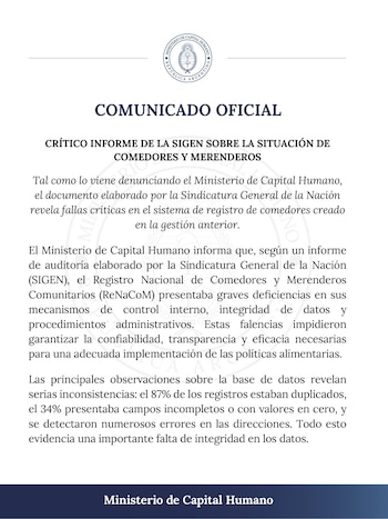 CrÃtico informe de la SIGEN