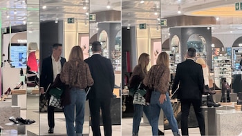 Alejandro Murat es captado en tienda de lujo junto a su esposa en Madrid, España. (Foto: X/@jorgegogdl)