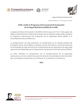 Comunicado de la AFAC. (AFAC)