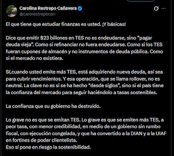 Una usuaria de X criticó