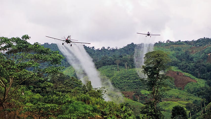 El Gobierno de Abelardo de la Espriella autorizó un plan piloto de fumigación aérea en Colombia, para combatir los cultivos ilegales - crédito Fuerzas Militares