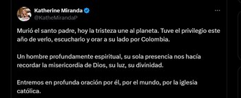 Reacción de Katherine Miranda por