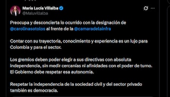 María Lucía Villalba - crédito @Maluvillalba/X