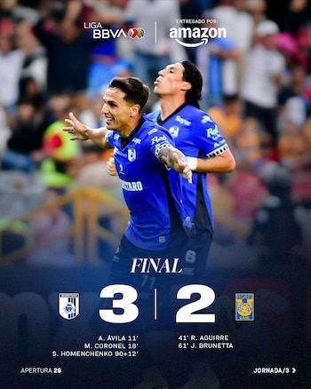 Los Gallos ligan dos victorias y Tigres sigue sin poder ganar en el Apertura 2026.