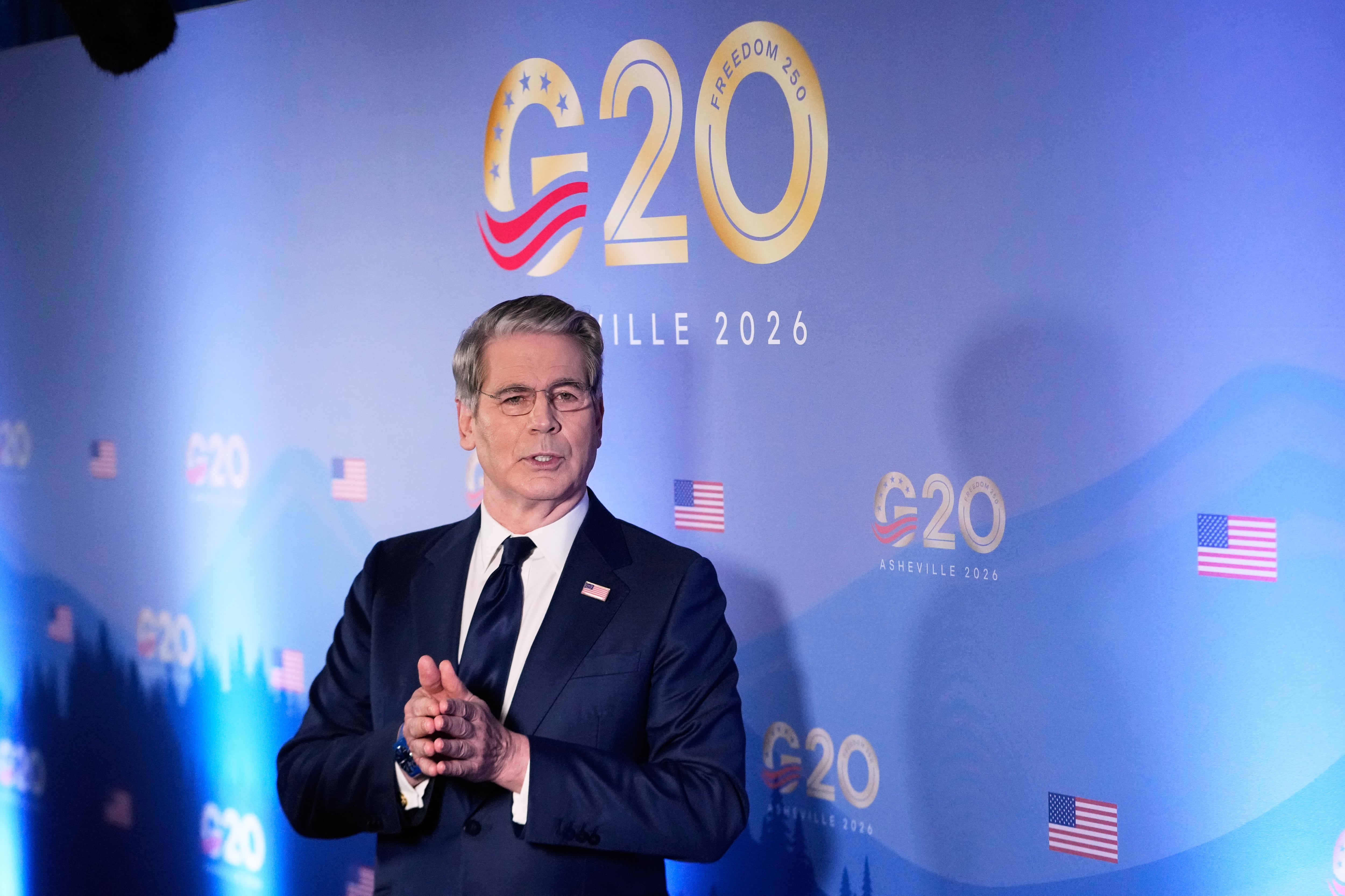El secretario del Tesoro estadounidense Scott Bessent en la reunión del G20 en Asheville, Carolina del Norte, el 1 de septiembre del 2026 (AP/Gerald Herbert)