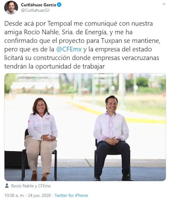 El gobernador de Veracruz informó
