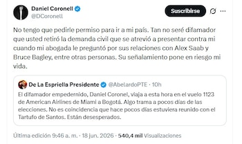 Daniel Coronell rechazó los señalamientos y aseguró que la información divulgada pone en riesgo su seguridad personal - crédito @DCoronell/X