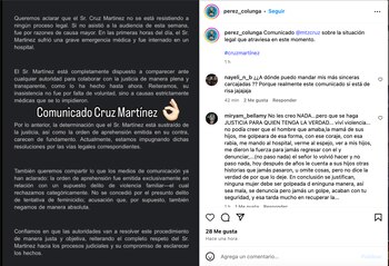 Cruz Martínez comunicado. (Instagram)