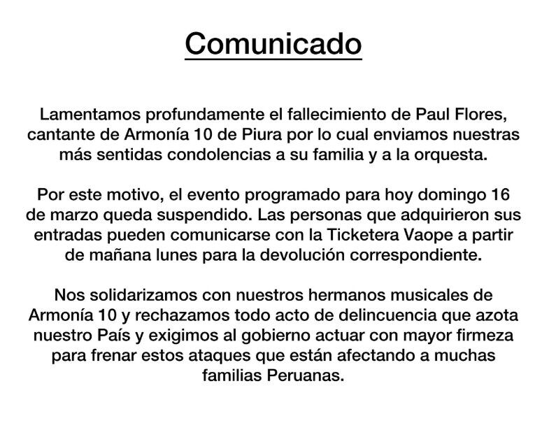 El Remanso suspende concierto de Armonía 10 y Leslie Shaw.