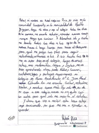 La carta la recibió la