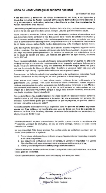 Documento impreso con texto en español que incluye una firma manuscrita sobre el nombre impreso al final de la página