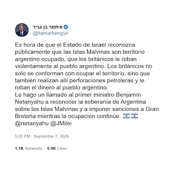 Tweet de Itamar Ben-Gvir