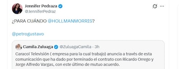 La congresista Jennifer Pedraza cuestiona directamente al presidente Gustavo Petro sobre la permanencia de Hollman Morris en Rtvc - crédito @JenniferPedraz/X