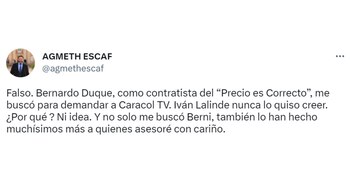 Agmeth Escaf se pronunció sobre