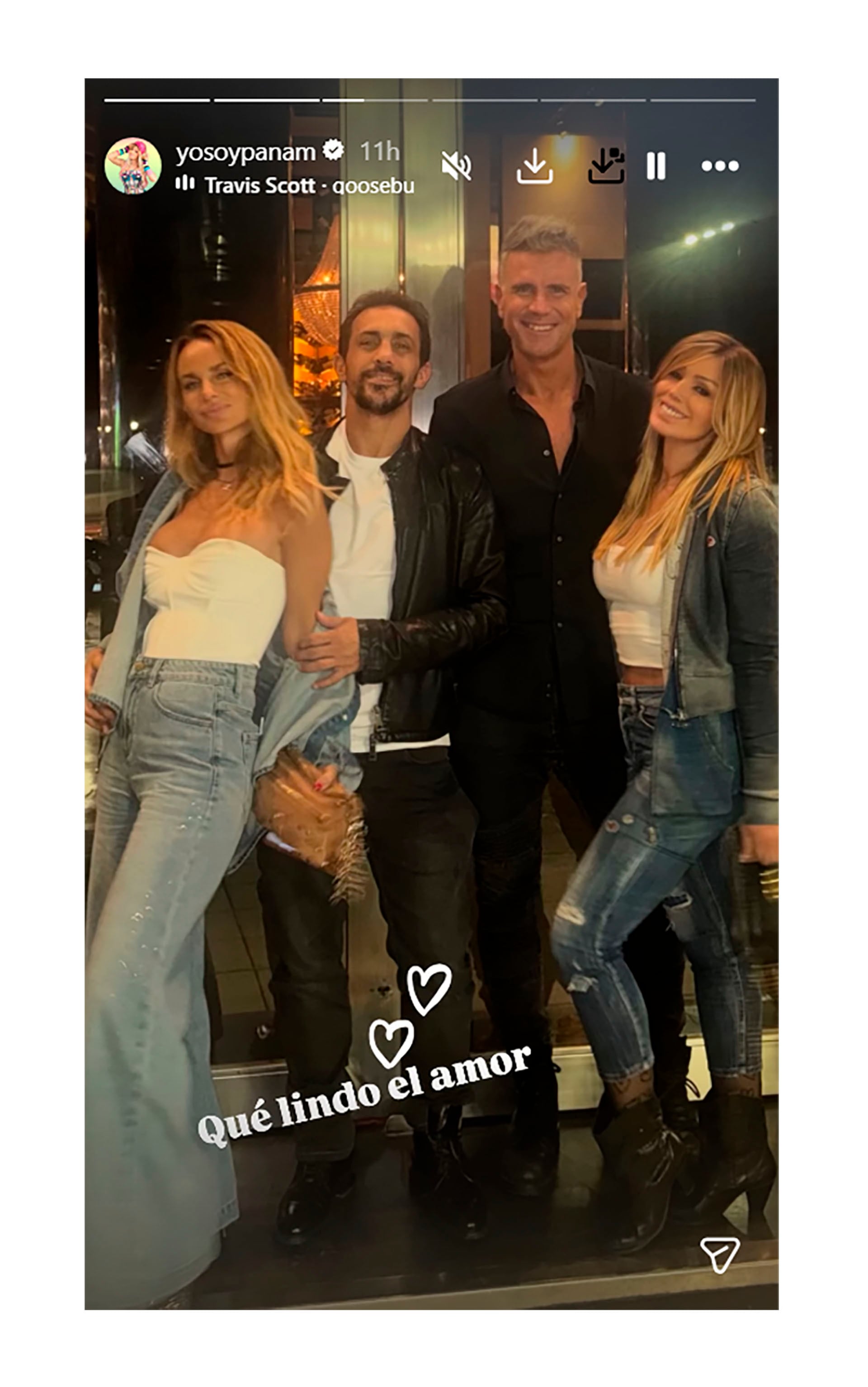 Sabrina, José, el marido de Panam y la conductora juntos en la presentación de Chat de Mamis (Instagram)