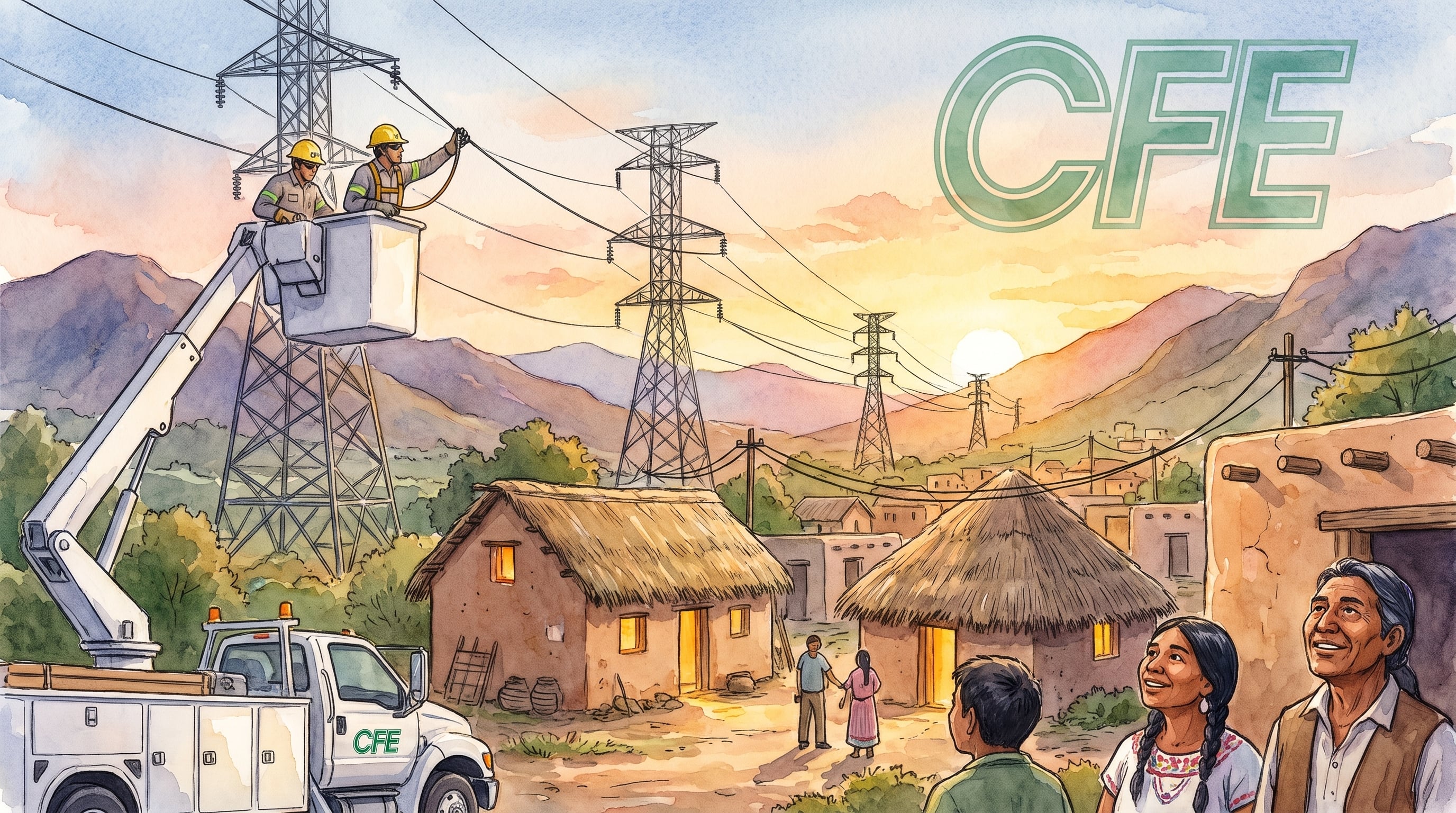 CFE lleva electricidad a comunidades indígenas de México: busca alcanzar cobertura de 99.99% para 2028