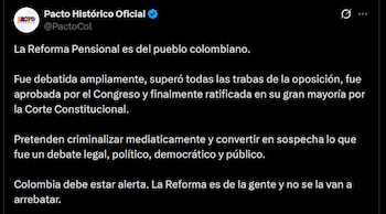 Pacto Histórico - crédito @PactoCol/X