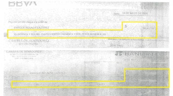 Senado paga a Enrique Inzunza 122 mil pesos mensuales pese a cuentas bloqueadas por la UIF. (Imágenes: Transparencia)