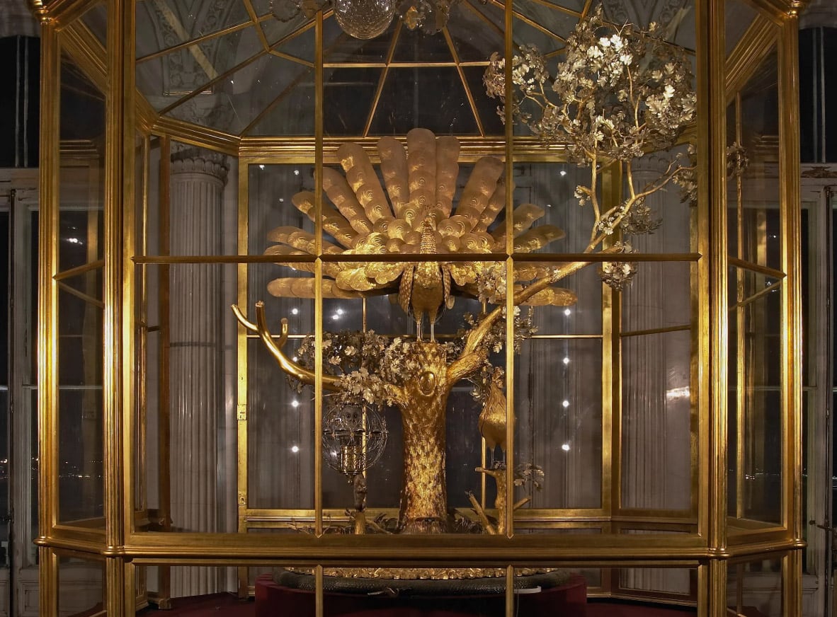 El Reloj del Pavo real, en el Museo Hermitage