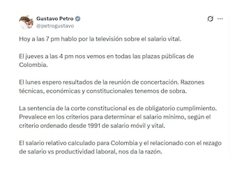 Con este mensaje en X,