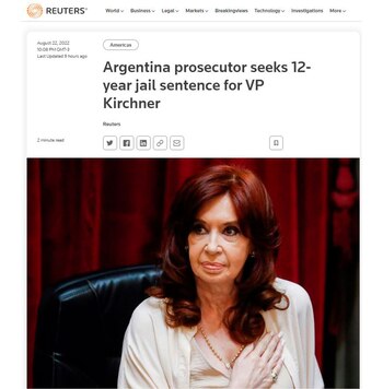"Argentina: Fiscalía pide 12 años
