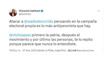 Florencia Saintout tildó a Victoria