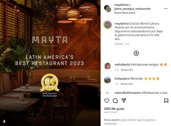 Restaurante de Jaime Pesaque agradeció