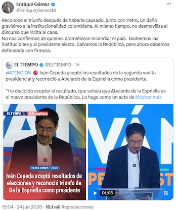 Líder de Salvación Nacional llamó a defender la República ante advertencias sobre posibles agitaciones - crédito @Enrique_GomezM/X
