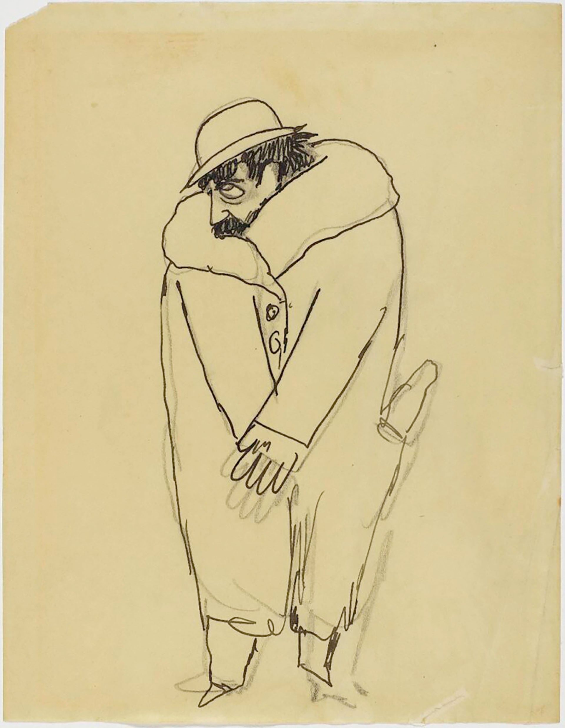 Proust en un dibujo de 1920 que hizo su amigo Jean Cocteau (Crédito: MNAM–CCI)