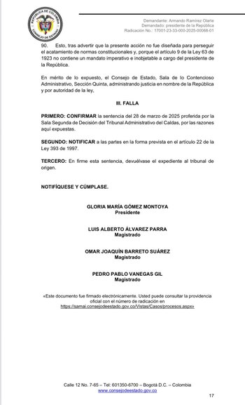 El Consejo de Estado resolvió