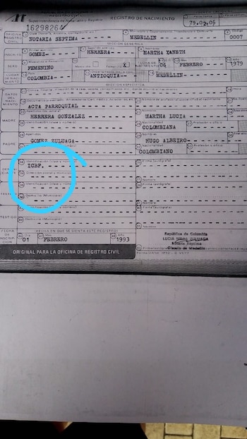 El registro civil de Martha