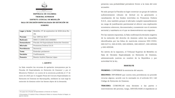 Fallo Tribunal Superior de Medellín Alex Saab - crédito Captura de Pantalla Las Dos Orillas