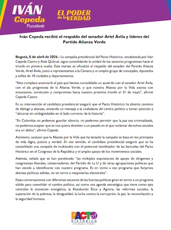 Iván Cepeda - crédito campaña Iván Cepeda