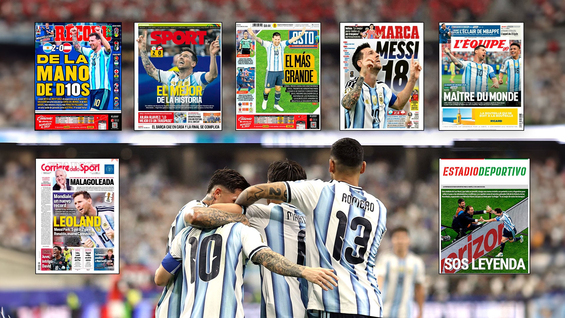 Lionel Messi, la cara de las portadas de los diarios del planeta