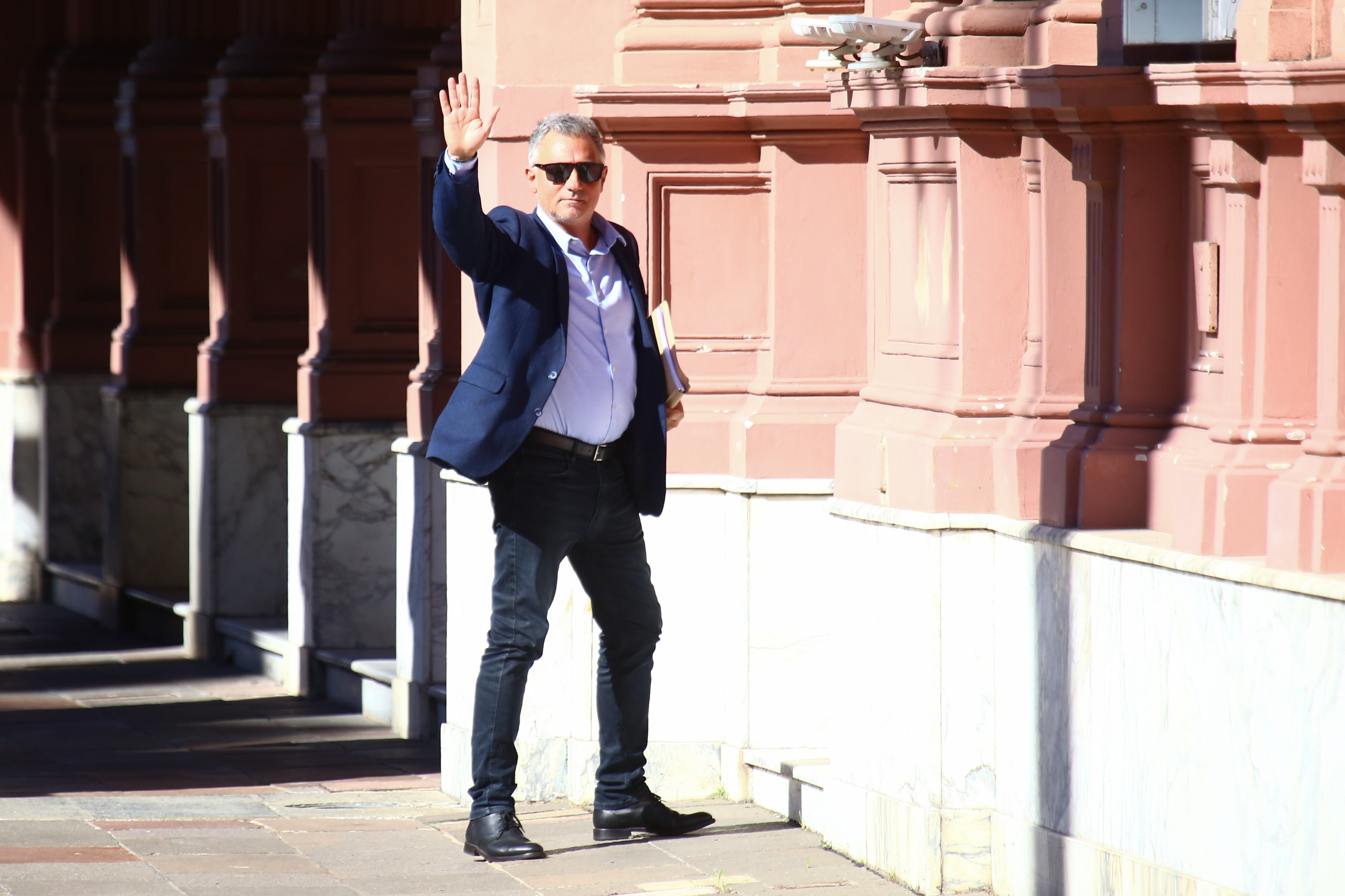 Peter Thiel, entrando a la Casa Rosada, a su reciente reunión con Javier Milei
