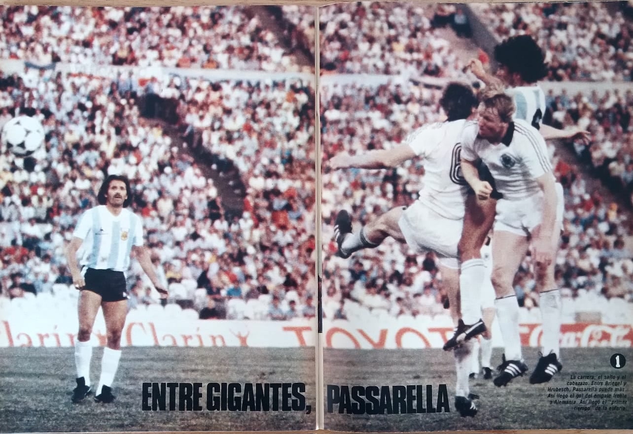 El gol de cabeza de Passarella para el empate transitorio ante Alemania