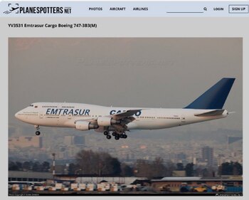 Foto del avión de Emtrasur