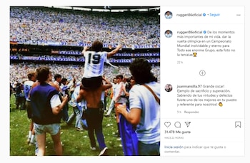 La publicación del Cabezón (@ruggeri86oficial).