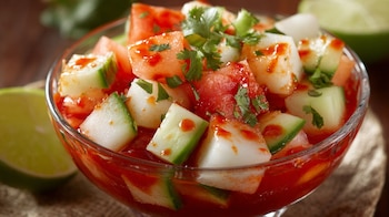 El ceviche de coco combina