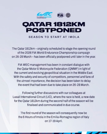 El comunicado sobre el aplazamiento