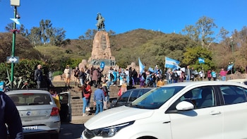 Protesta en el Monumento a