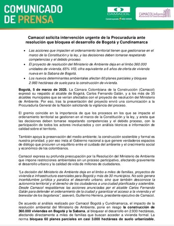 Parte del comunicado donde la