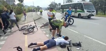 Ciclistas arrollados en Girardota