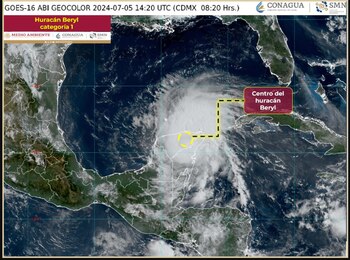 Así avanza el huracán Beryl